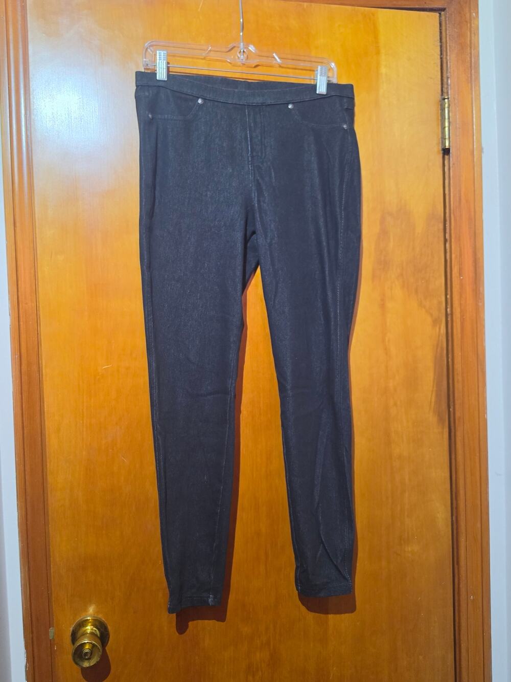 Simply Vera Vera Wang Black Denim Skinny Pull On Jeggings Leggings Large